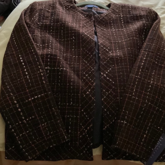 NWT KAREN SCOTT Brown Dressy Jacket 14 Petite - Picture 3 of 5